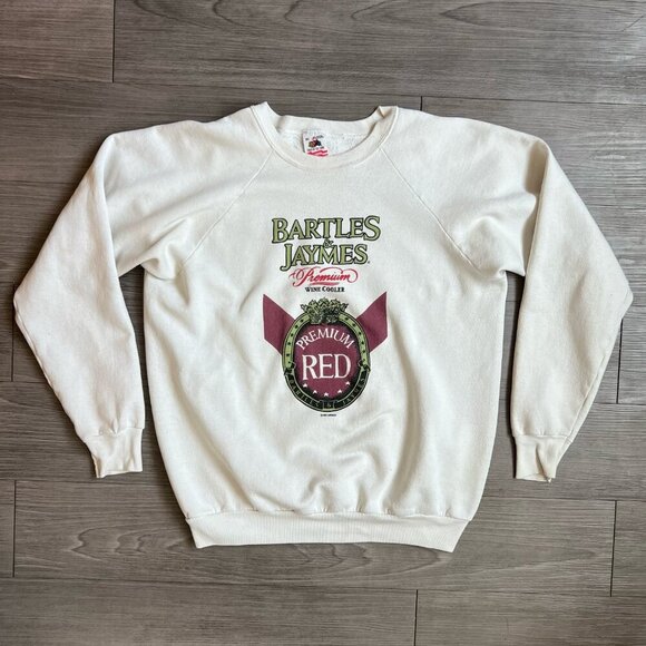 Vtg 80s Bartles & Jaymes Wine Cooler Premium Red Fruit of the Loom Sweatshirt XL - Picture 1 of 5